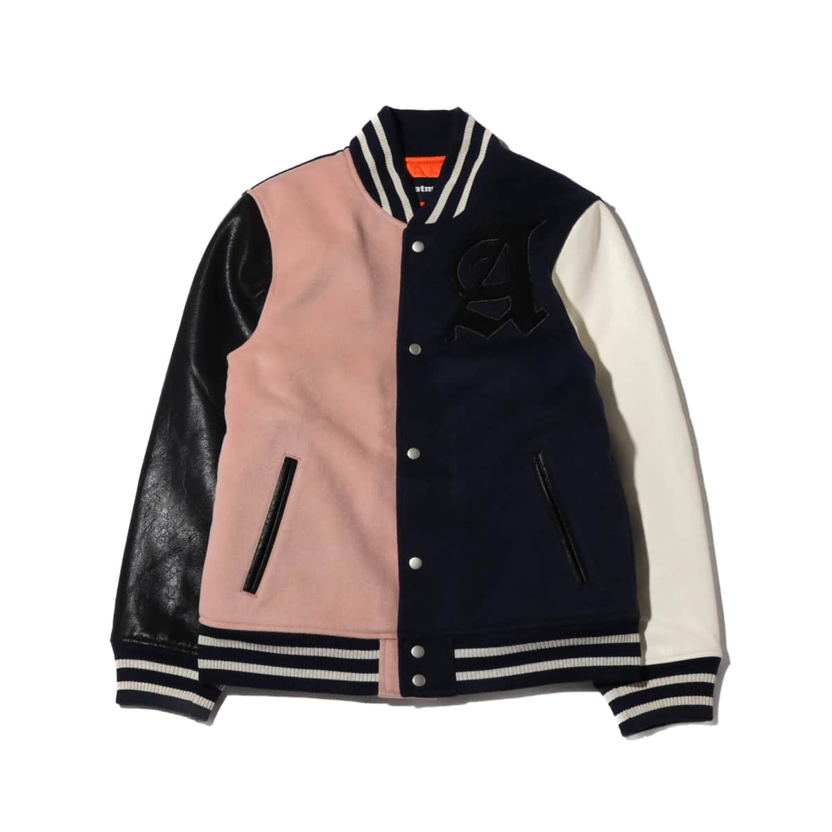 atmos MULTI VARSITY JACKET PINK/NAVY 19FA-I