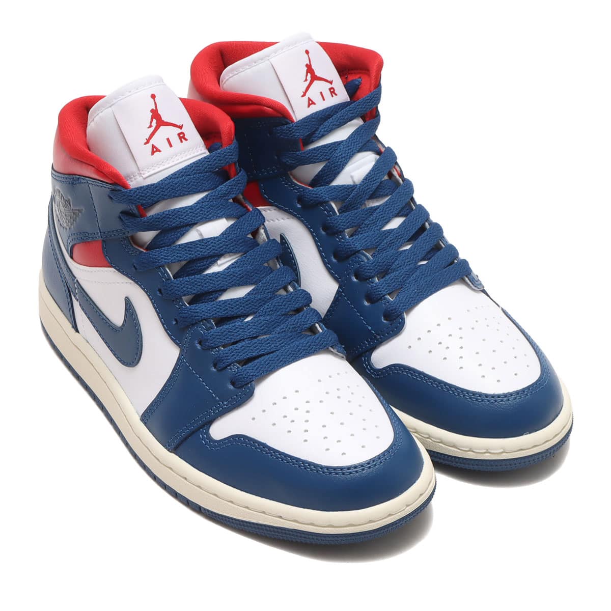 JORDAN BRAND WMNS AIR JORDAN 1 MID WHITE/FRENCH BLUE-GYM RED-SAIL 