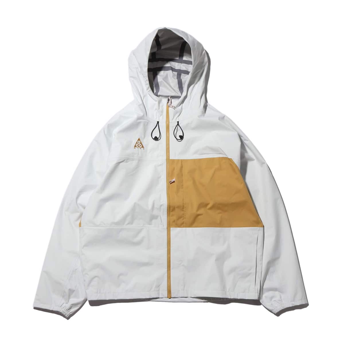 white and gold nike windbreaker