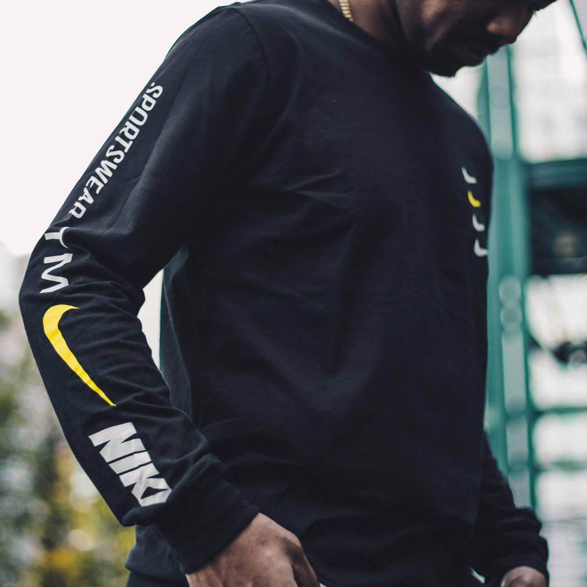 NIKE M NSW TEE LS OB/MB BLACK/WHITE 18HO-S_photo_large