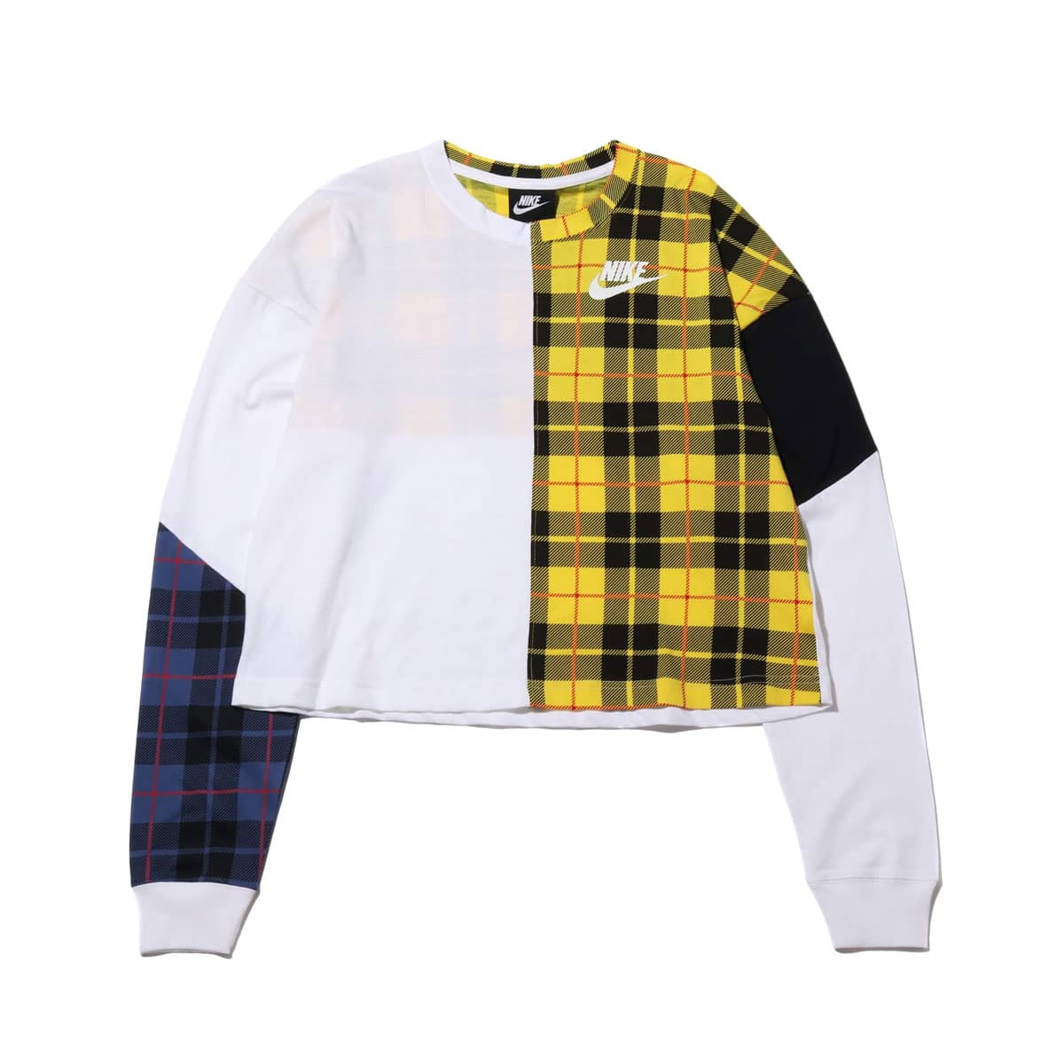 NIKE AS W NSW TOP LS PLAID WHITE/BLACK/WHITE 19FA-S_photo_large