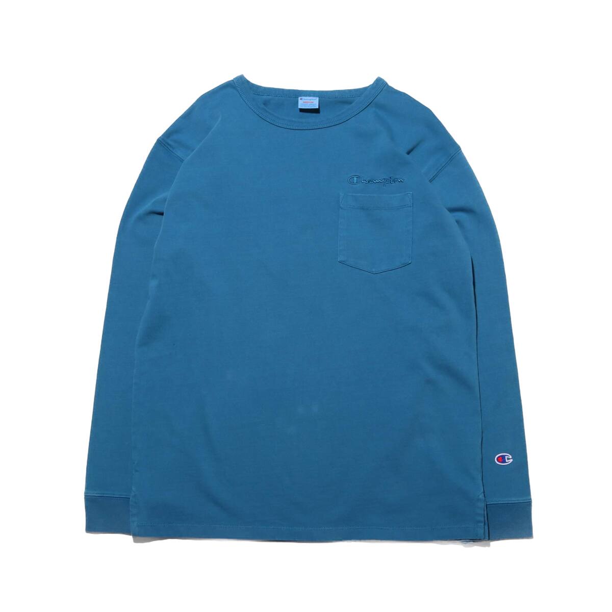 Champion L/S POCKET T-SHIRT BLUEGREEN 20SS-Iのメイン画像