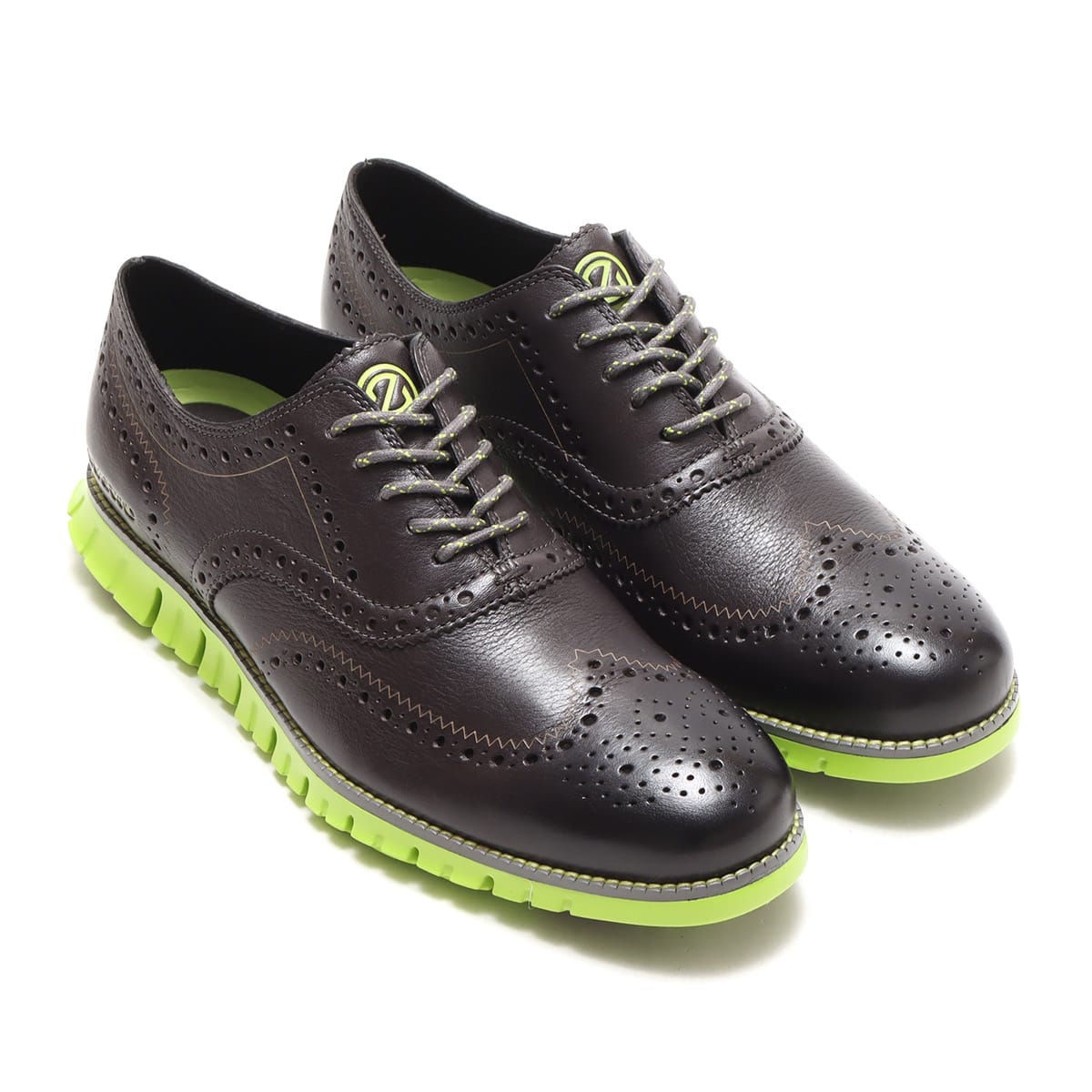 Cole Haan ZEROGRAND WINGTIP OXFORD PAVEMENT/LIME GREEN 21FA-I