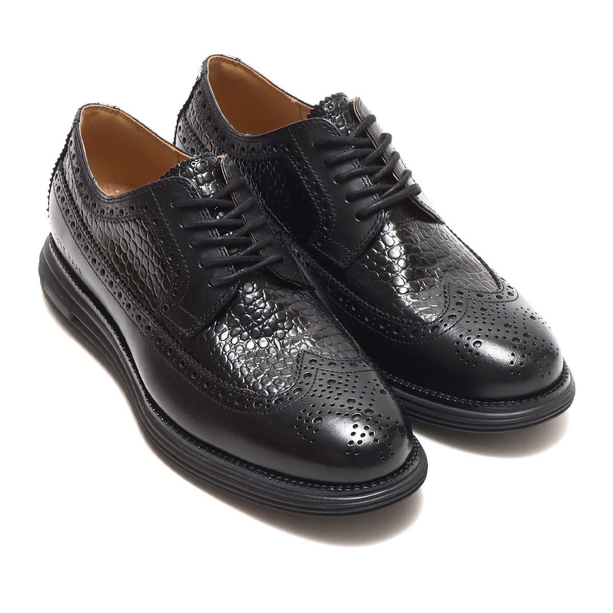 COLE HAAN ORIGINALGRAND LONGWING OXFORD BLACK CROC/BLACK 22FA-I