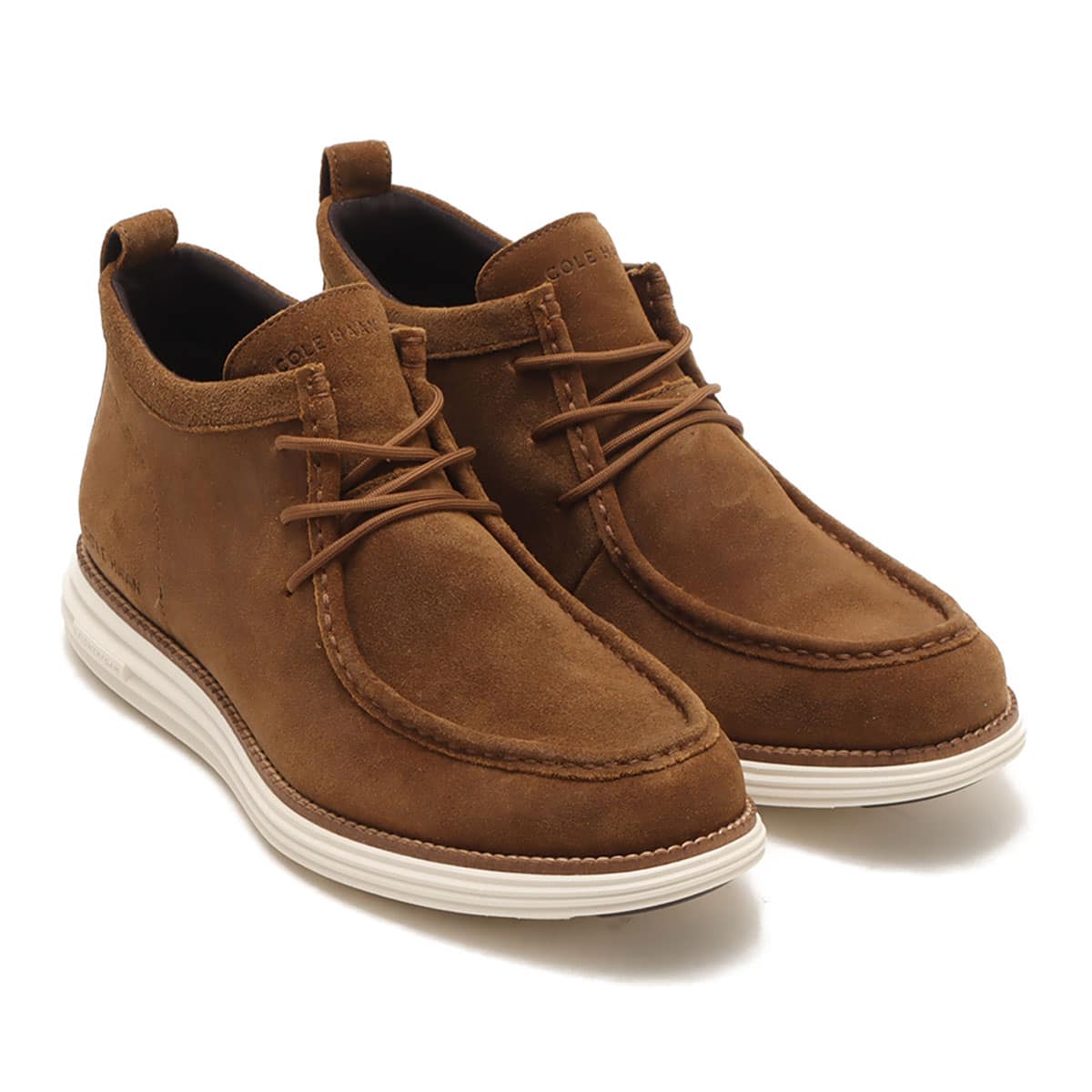 COLE HAAN ORIGINALGRAND MOC TOE CHUKKA OILY BROWN SUEDE/CH NATURAL/IVORY WR 23FA-I_photo_large