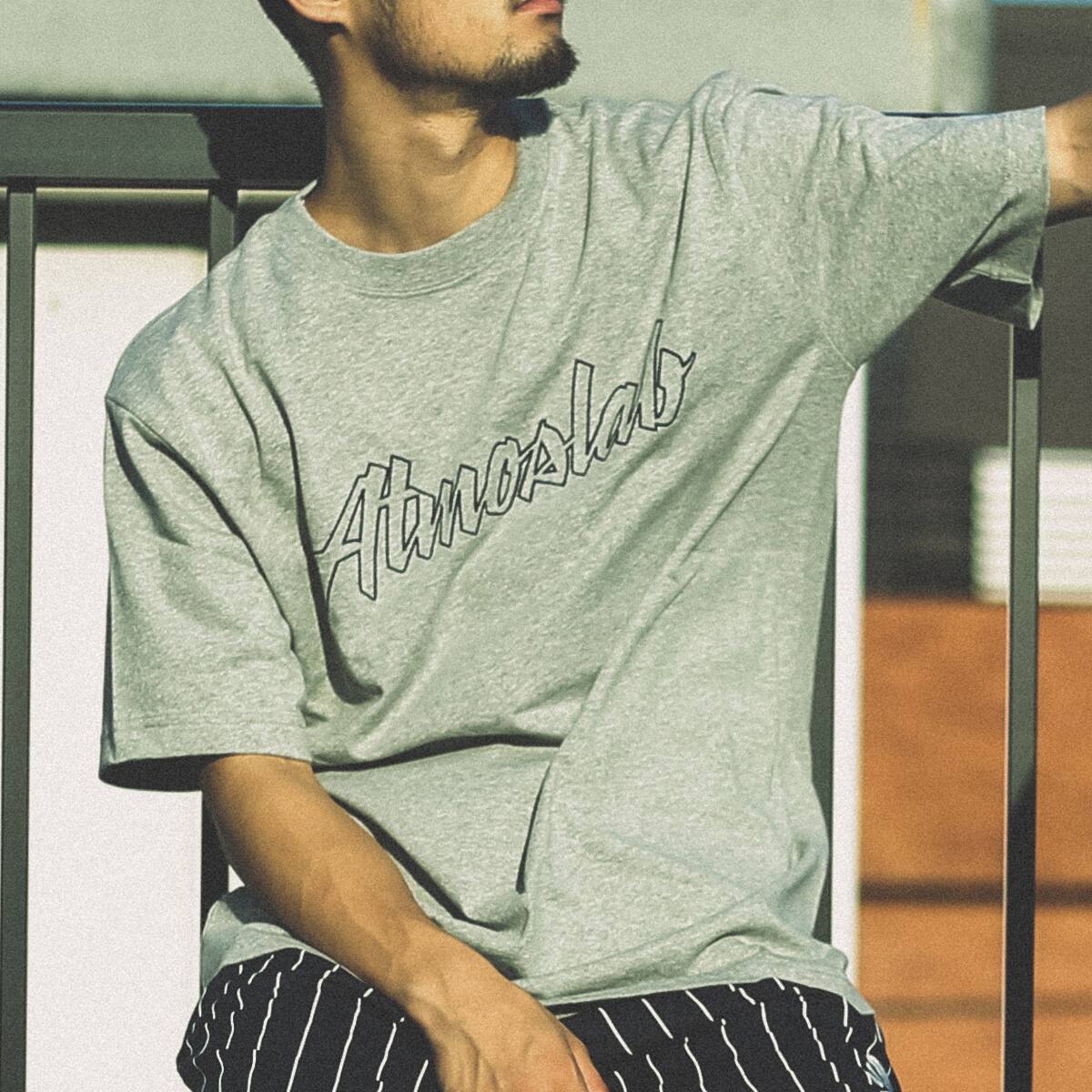 CHAMPION x ATMOS LAB BIG LOGO T-SHIRT オックスフォードグレー 18FW-I_photo_large