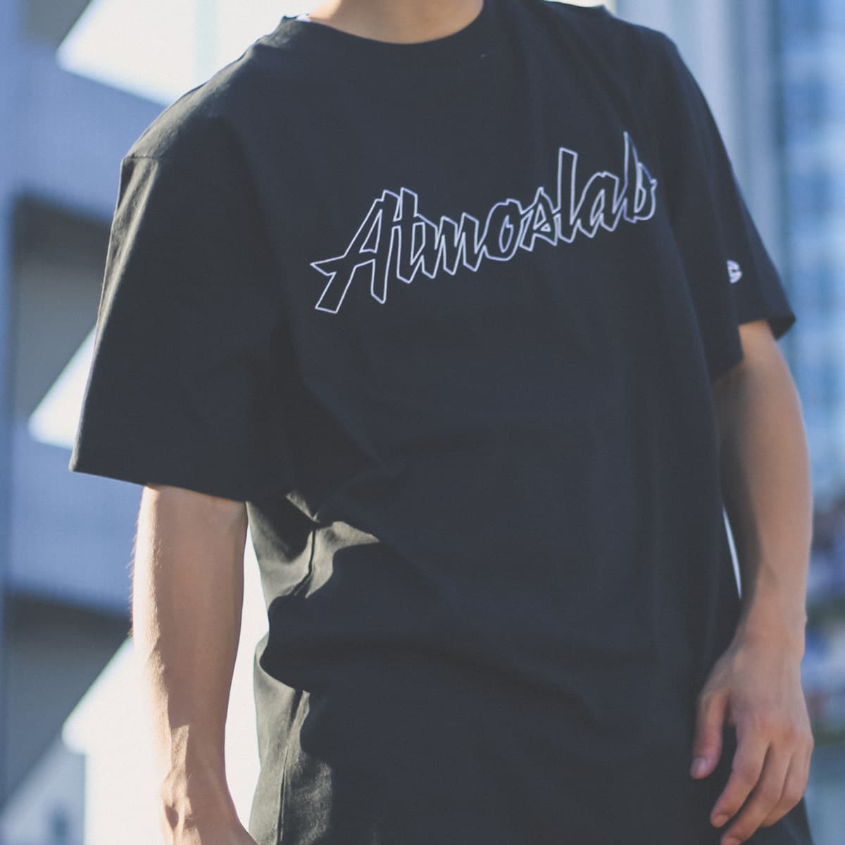 CHAMPION x ATMOS LAB BIG LOGO T-SHIRT ブラック 18FW-I_photo_large