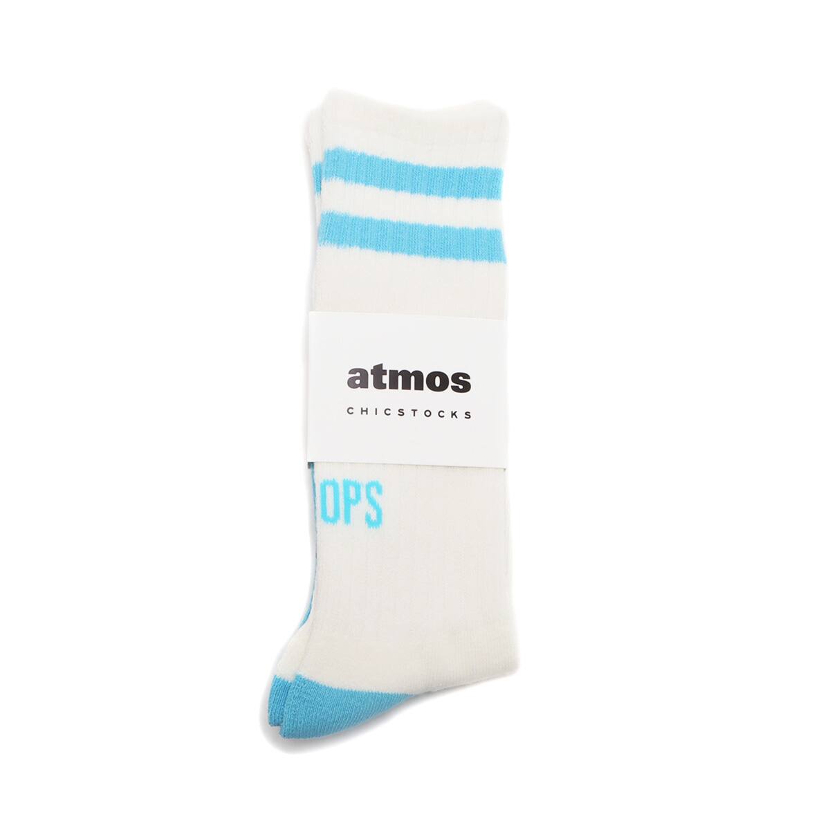 atmos CHICSTOCKS x atmos "HOOPS" RIB SOCKS WHITE/SAX 21SP-I_photo_large