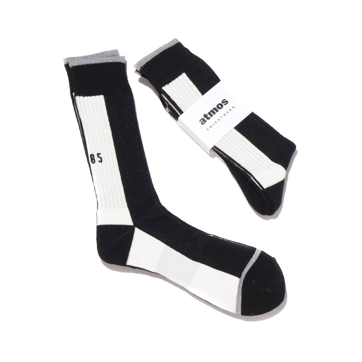 CHICSTOCKS x atmos 1985 RIB SOCKS BLACK/WHITE/SILVER 21SP-I_photo_large