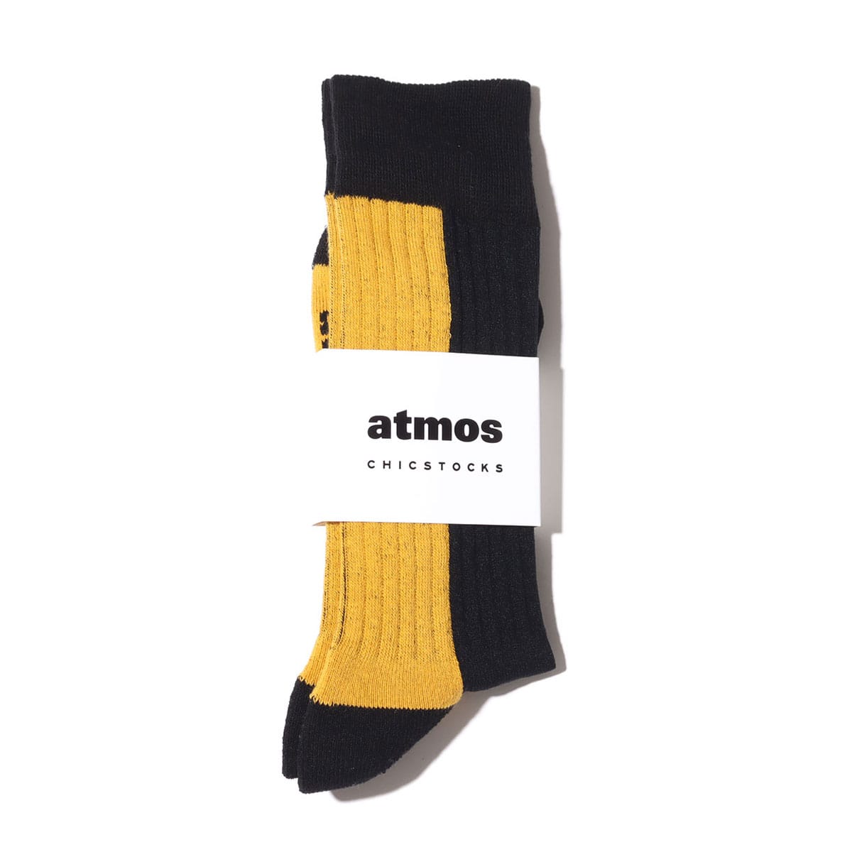 atmos x CHICSTOCKS 1985 RIB SOCKS BLACK / YELLOW 21SP-S_photo_large
