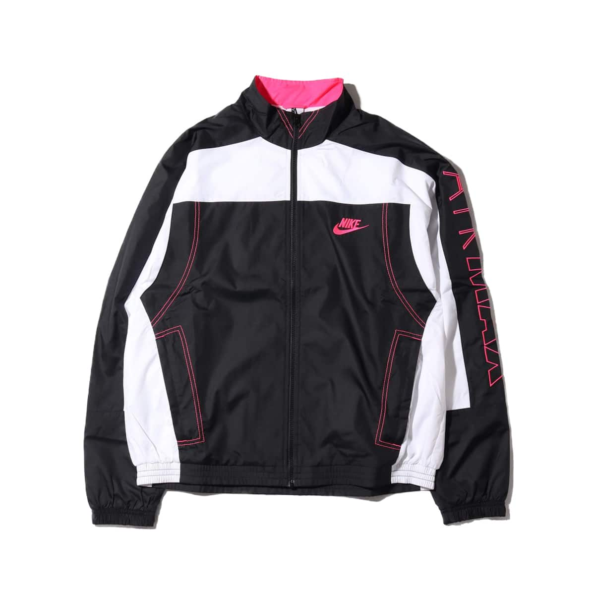 pink black and white nike shirt