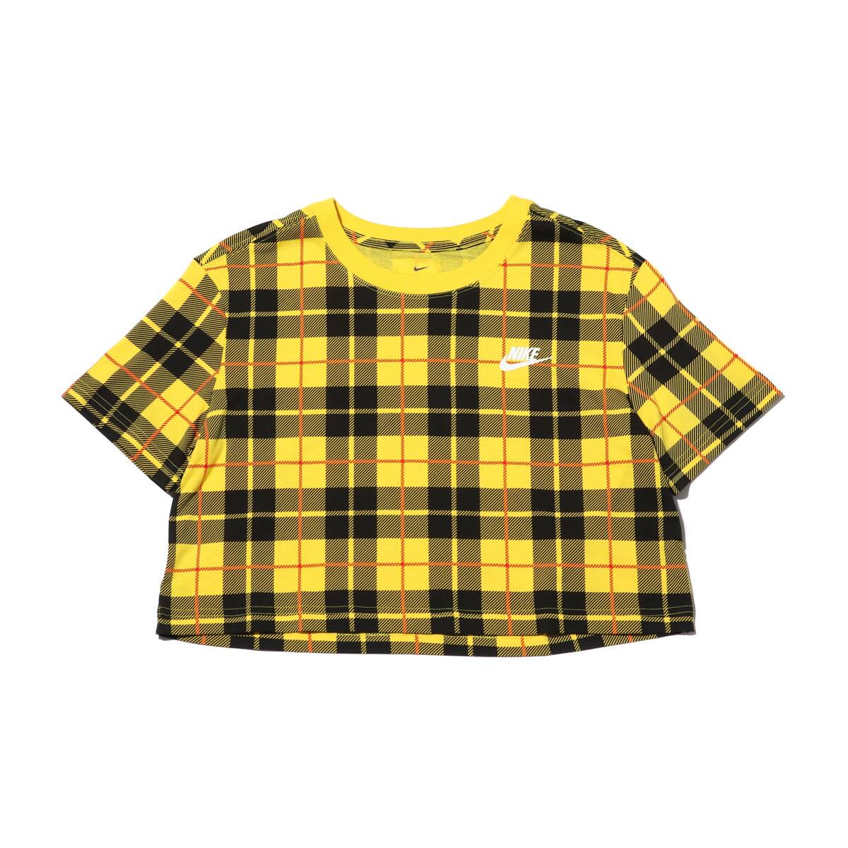 NIKE AS W NSW TEE FUTURA PLAID CROP CHROME YELLOW 19FA-S_photo_large