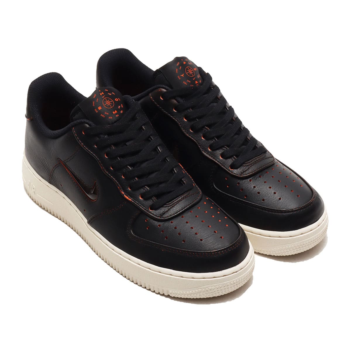 NIKE AIR FORCE 1 '07 PRM BLACK/BLACK-SAFETY ORANGE-SAIL 20SU-S_photo_large