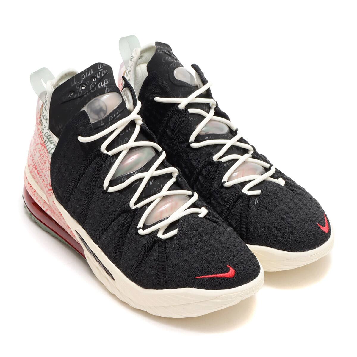 NIKE LEBRON XVIII BLACK/UNIVERSITY RED-PALE IVORY 21SU-S_photo_large