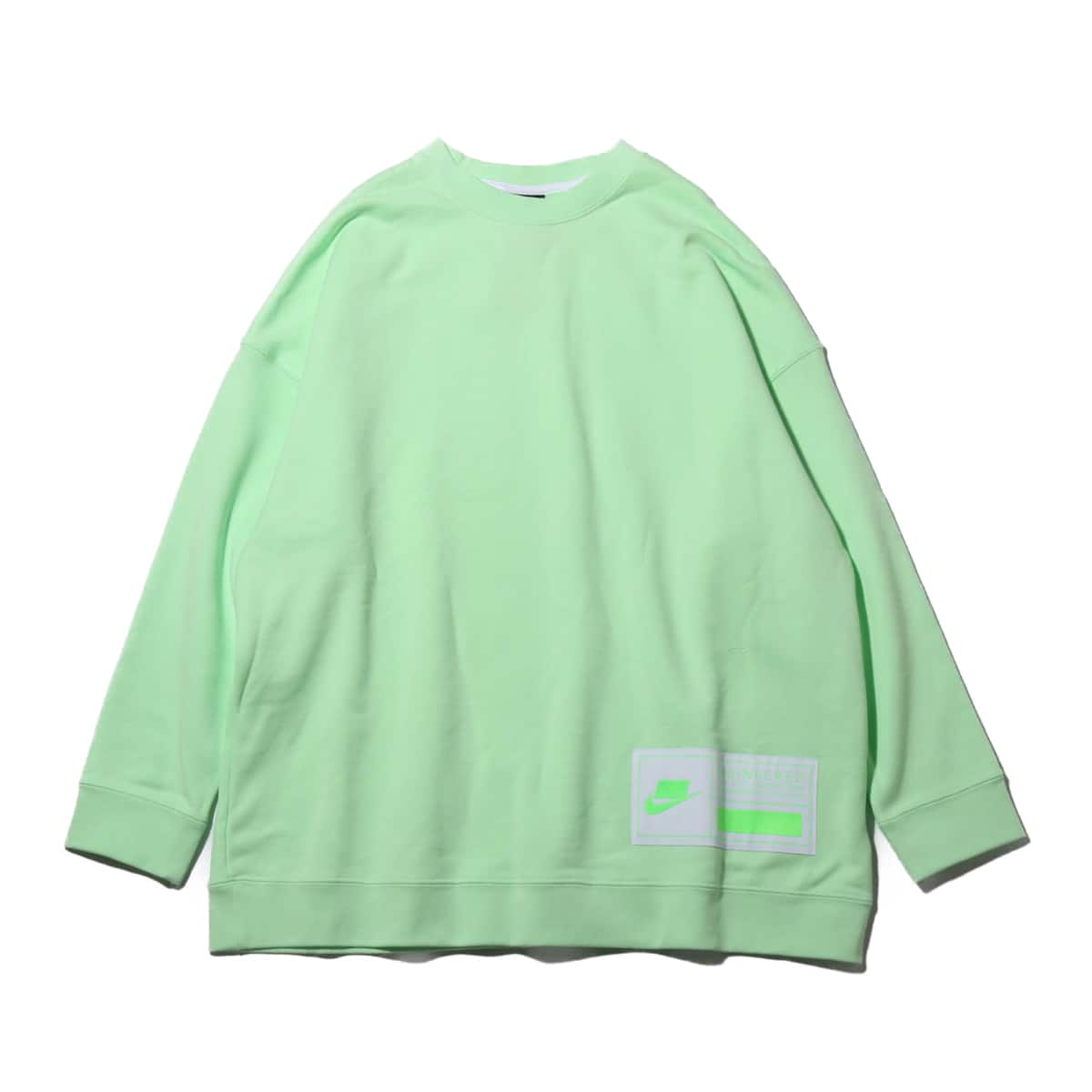 NIKE AS W NSW NSW FLC CREW OVERSIZE VAPOR GREEN/WHITE/GREEN STRIKE 20SP-S_photo_large