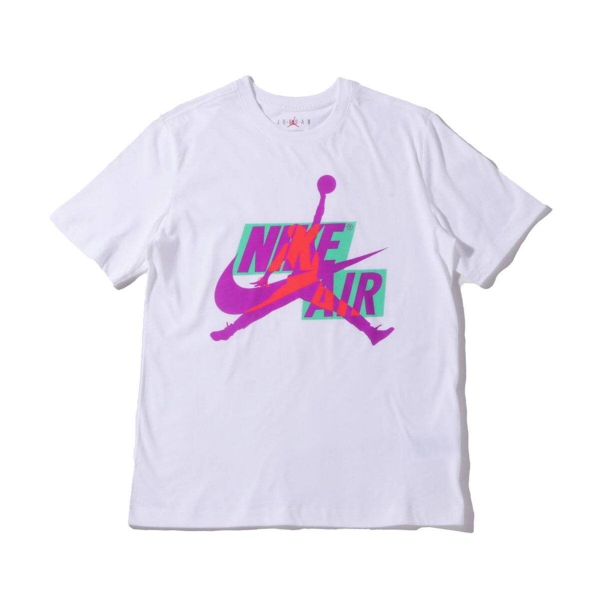JORDAN BRAND AS M J JM CLASSICS HBR SS CREW WHITE/VIVID PURPLE/INFRARED 23 20FA-S_photo_large