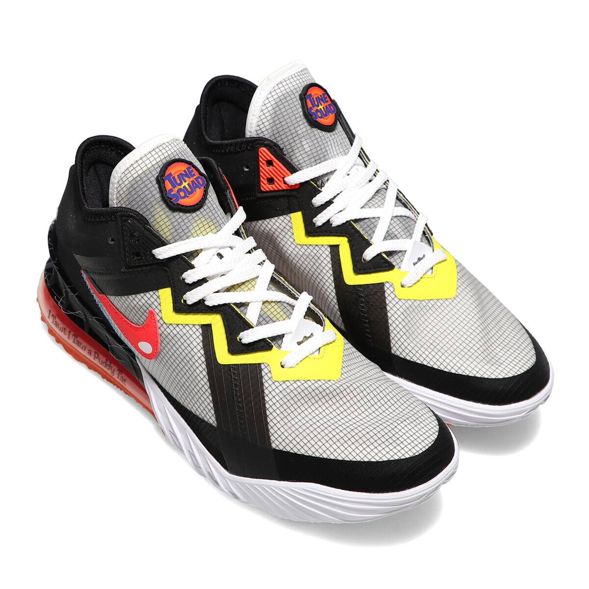 NIKE LEBRON XVIII LOW WHITE/BRIGHT CRIMSON-BLACK-YELLOW STRIKE 21FA-I_photo_large
