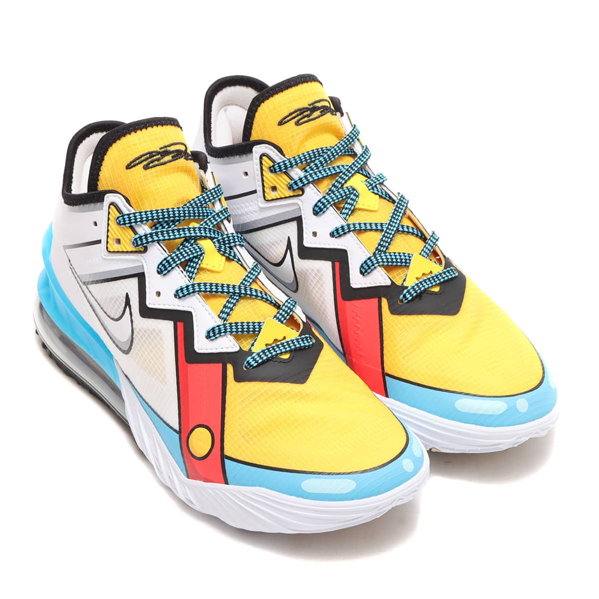 NIKE LEBRON XVIII LOW WHITE/WHITE-BLACK-BALTIC BLUE 21FA-I_photo_large