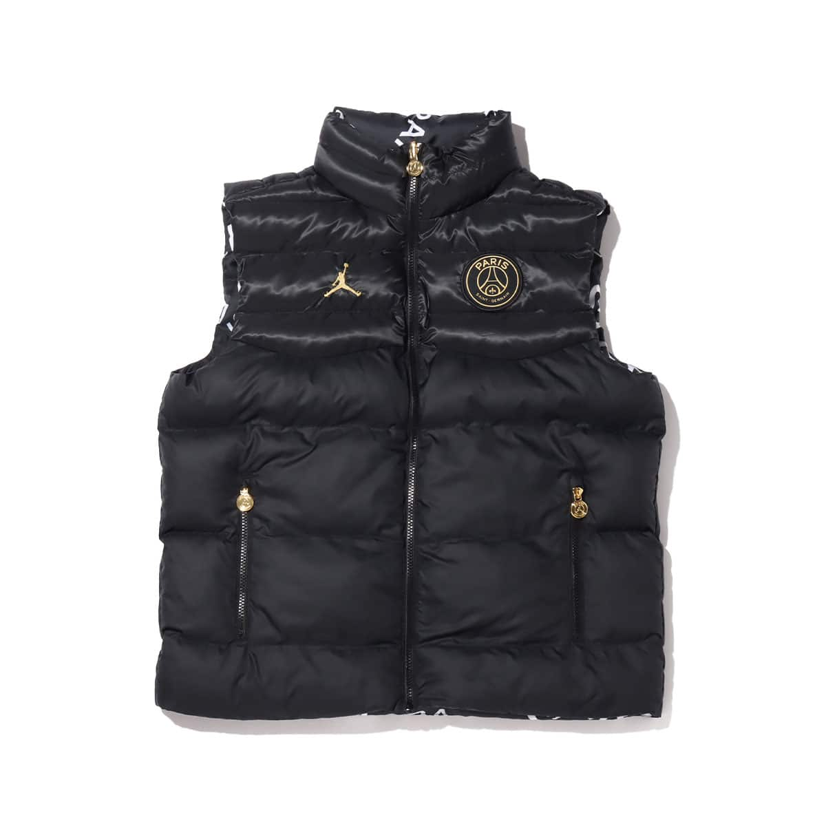 JORDAN BRAND AS M J PSG PUFFER VEST BLACK/BLACK/METALLIC GOLD 20FA-I