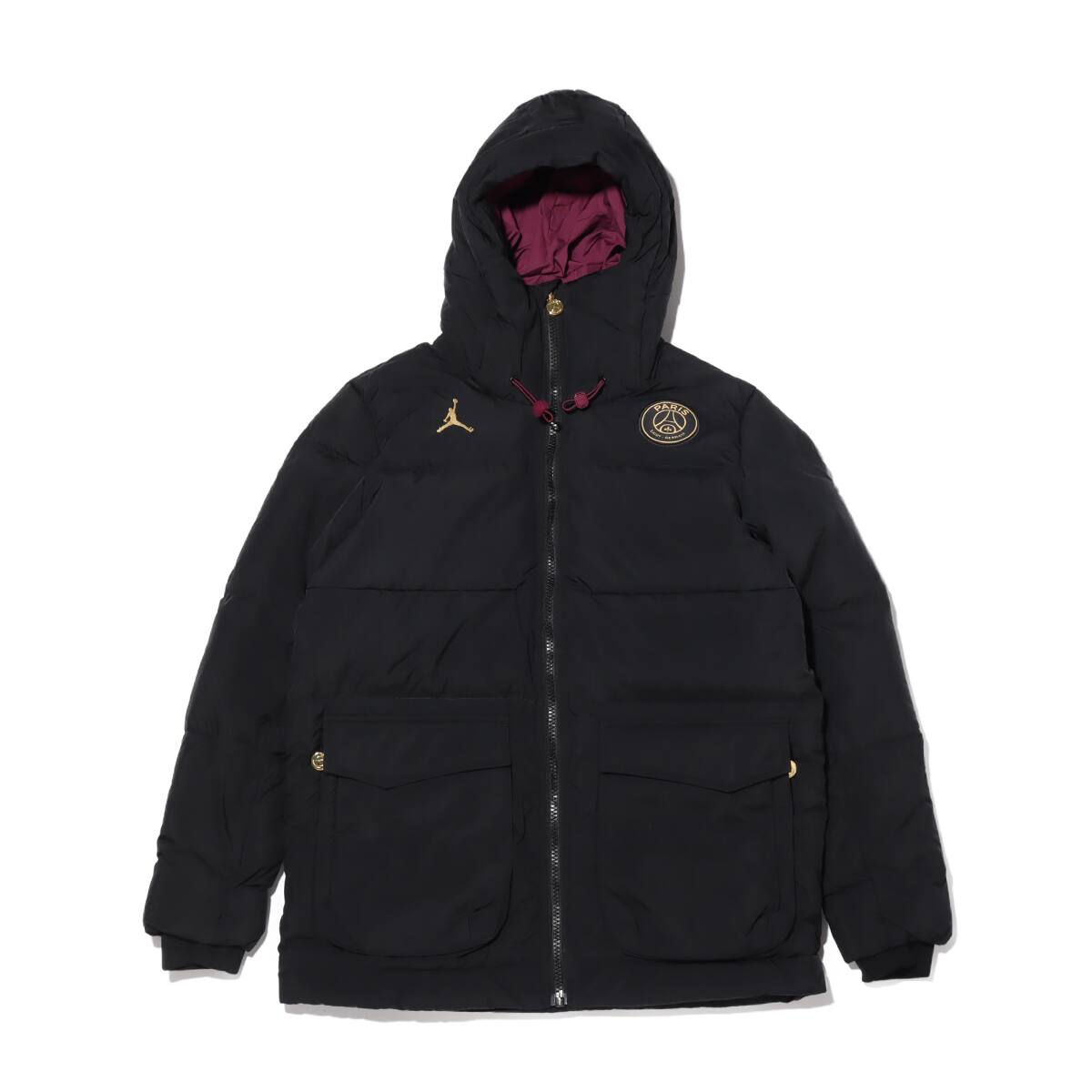 JORDAN BRAND AS M J PSG DOWN PARKA SOLID BLACK/BORDEAUX/METALLIC