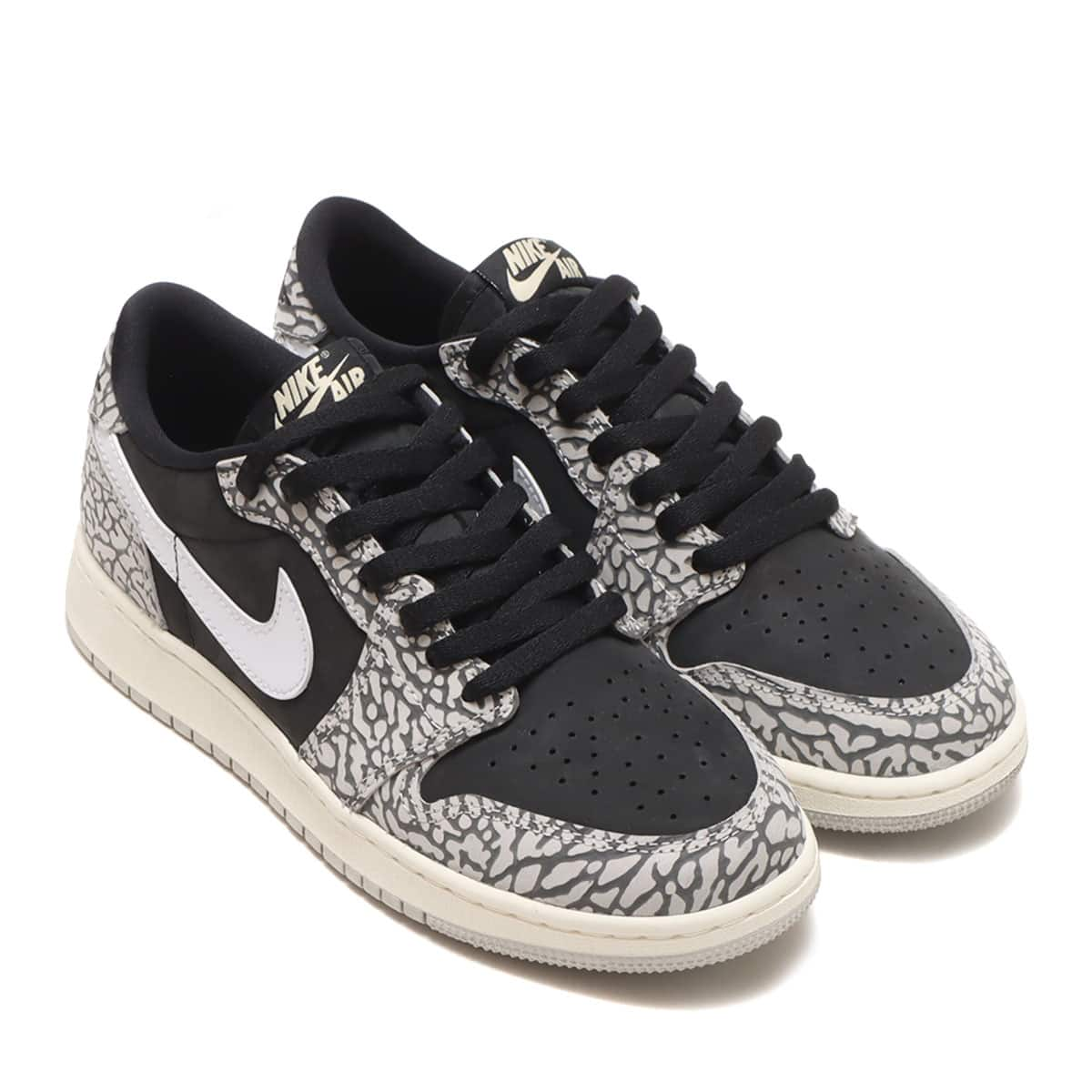 JORDAN BRAND AIR JORDAN 1 RETRO LOW OG GS BLACK/MUSLIN-TECH GREY ...