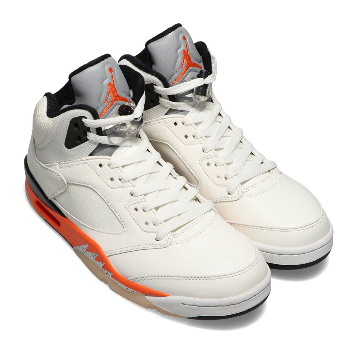 JORDAN BRAND AIR JORDAN 5 RETRO SAIL/ORANGE BLAZE-METALLIC SILVER