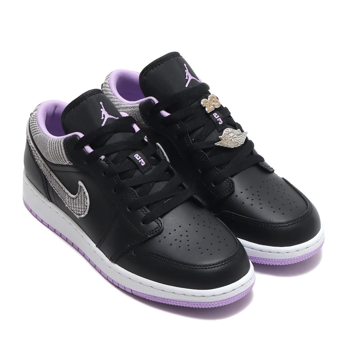 JORDAN BRAND AIR JORDAN 1 LOW SE (GS) BLACK/WHITE-LILAC-METALLIC