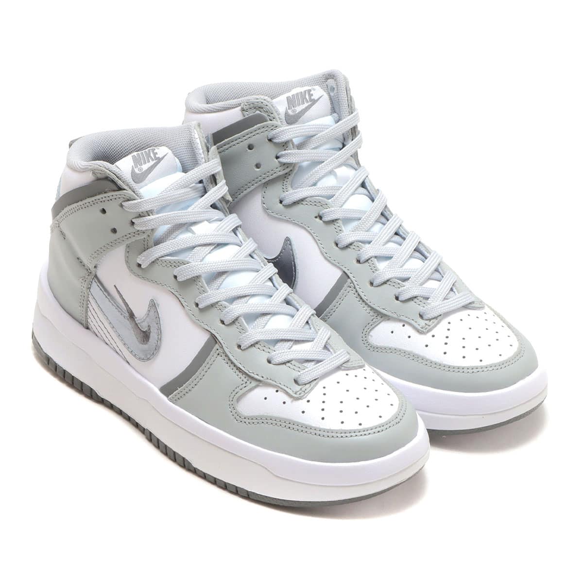 NIKE WMNS DUNK HIGH UP WHITE/SILVER-LT SMOKE GREY-SMOKE GREY 22SP-I