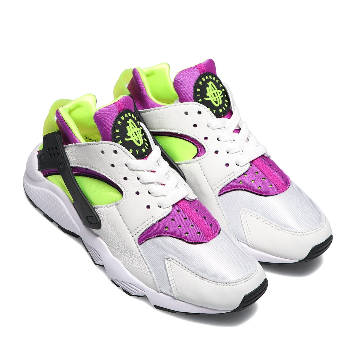 NIKE W AIR HUARACHE WHITE/NEON YELLOW-MAGENTA-BLACK 21FA-I