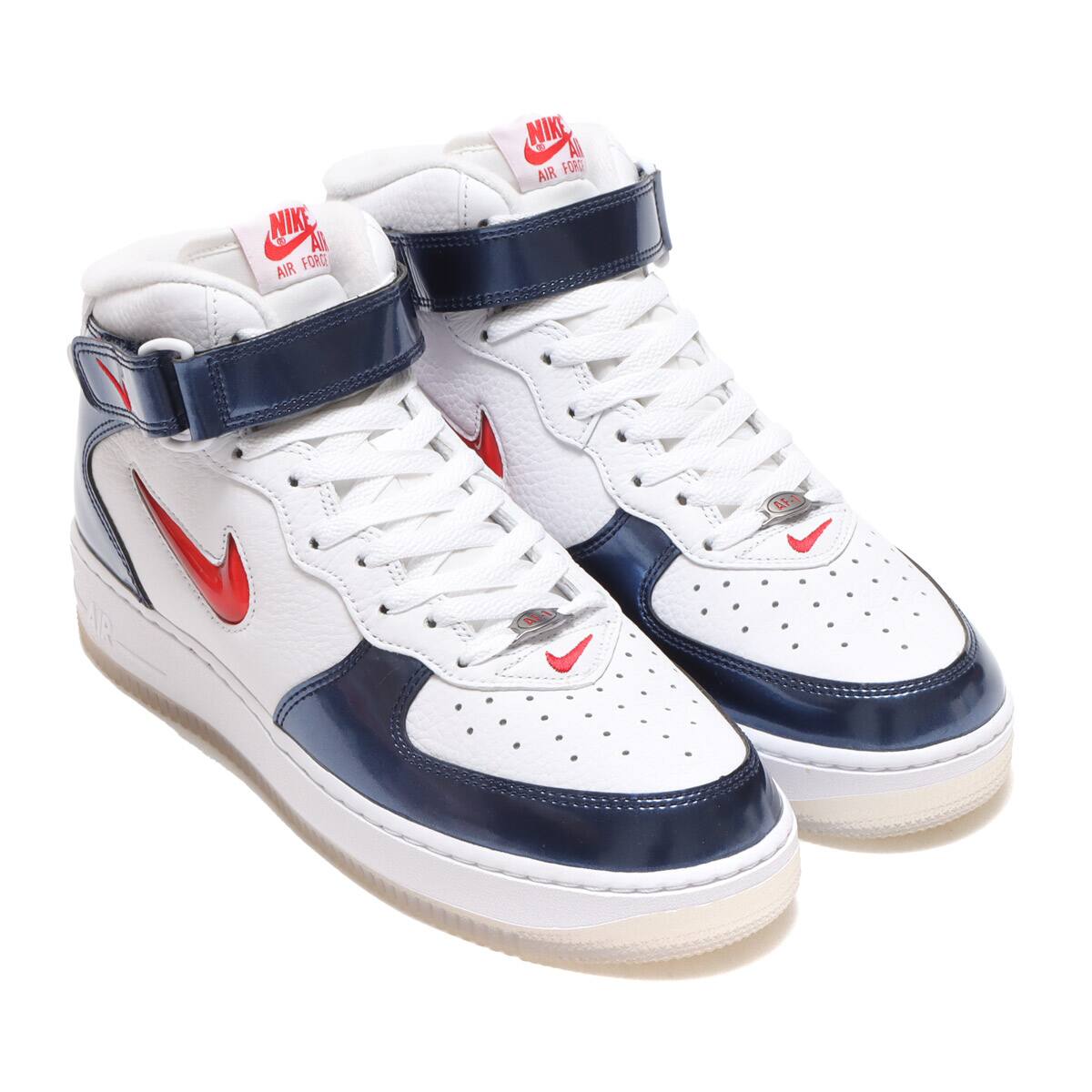 NIKE AIR FORCE 1 MID QS WHITE/UNIVERSITY RED-MIDNIGHT NAVY-WHITE ...