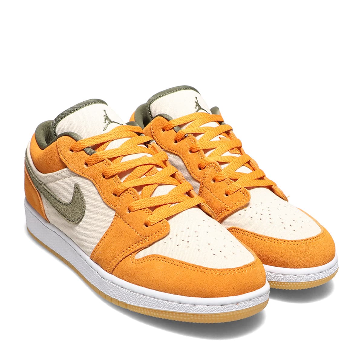 JORDAN BRAND AIR JORDAN 1 LOW SE (GS) WHITE/MEDIUM OLIVE-LIGHT ...