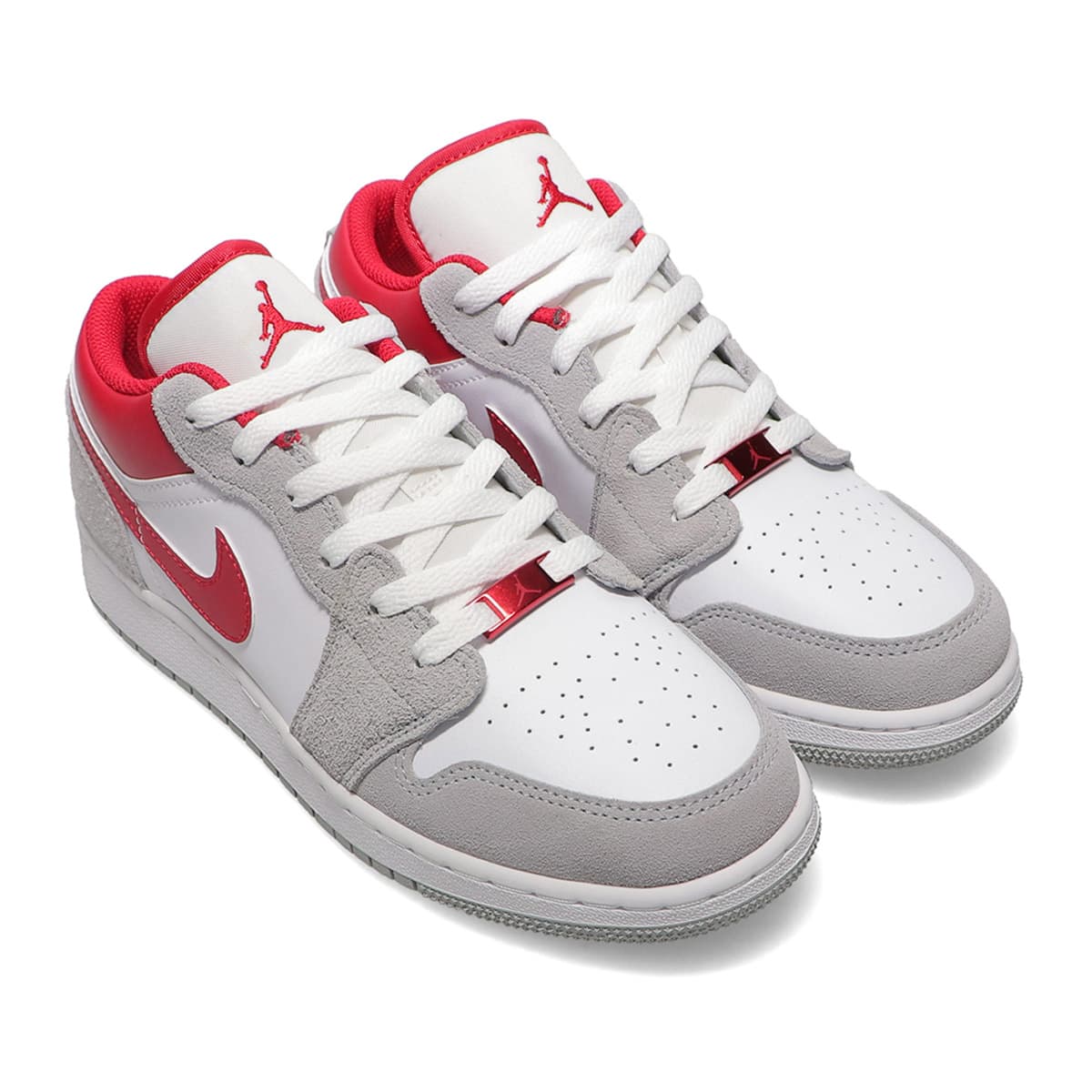 JORDAN BRAND AIR JORDAN 1 LOW SE (GS) LT SMOKE GREY/GYM RED-WHITE