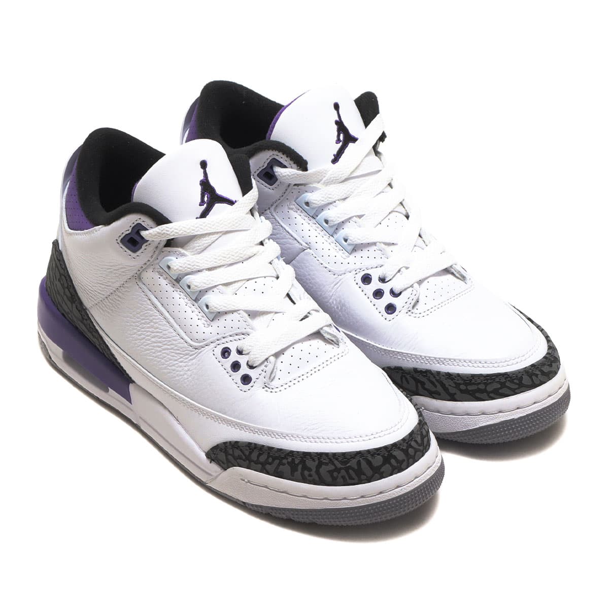 JORDAN BRAND AIR JORDAN 3 RETRO (GS) WHITE/BLACK-DARK IRIS-CEMENT GREY  22SU-I