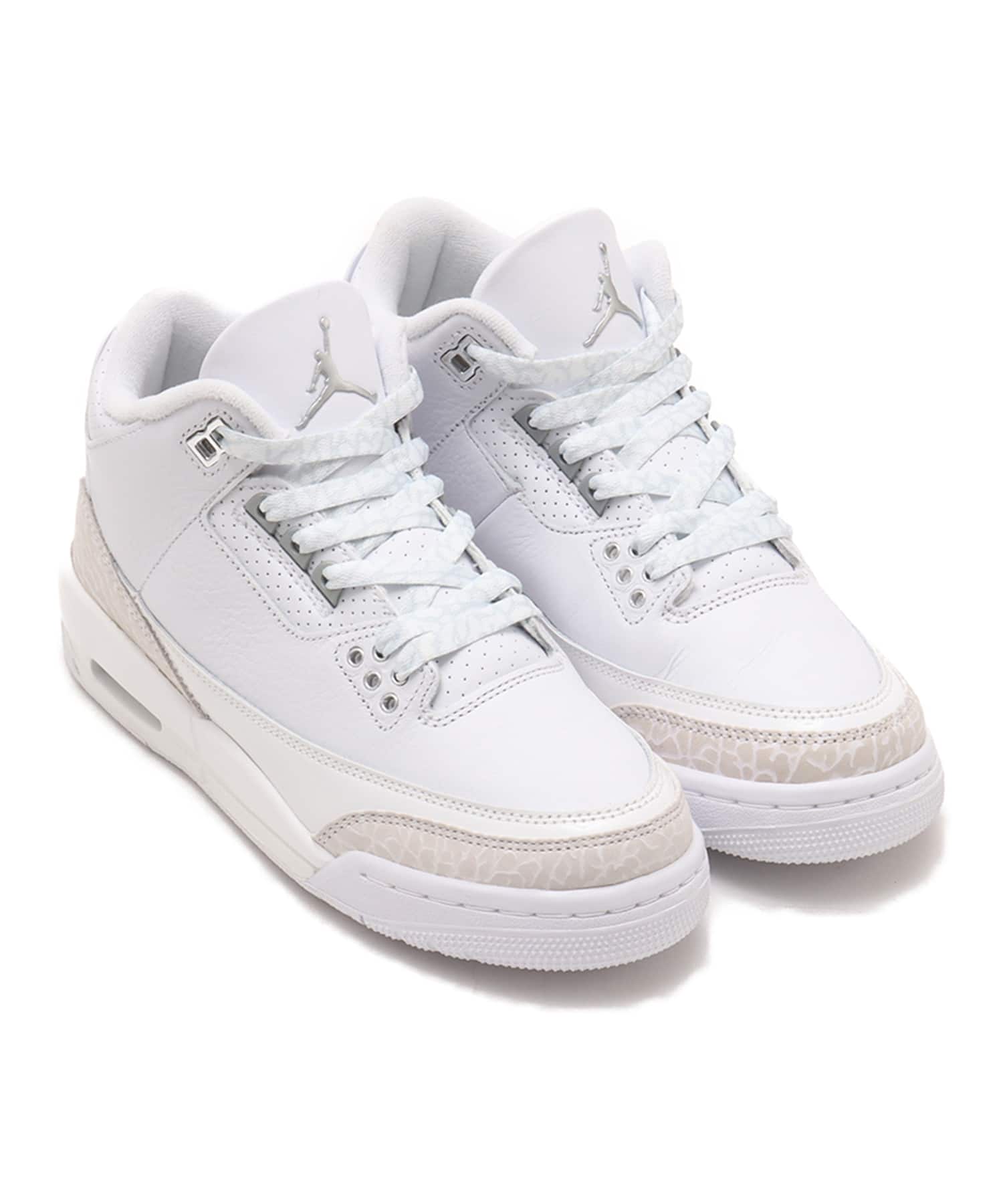 JORDAN BRAND AIR JORDAN 3 RETRO (GS) WHITE/METALLIC SILVER-WHITEのメイン画像
