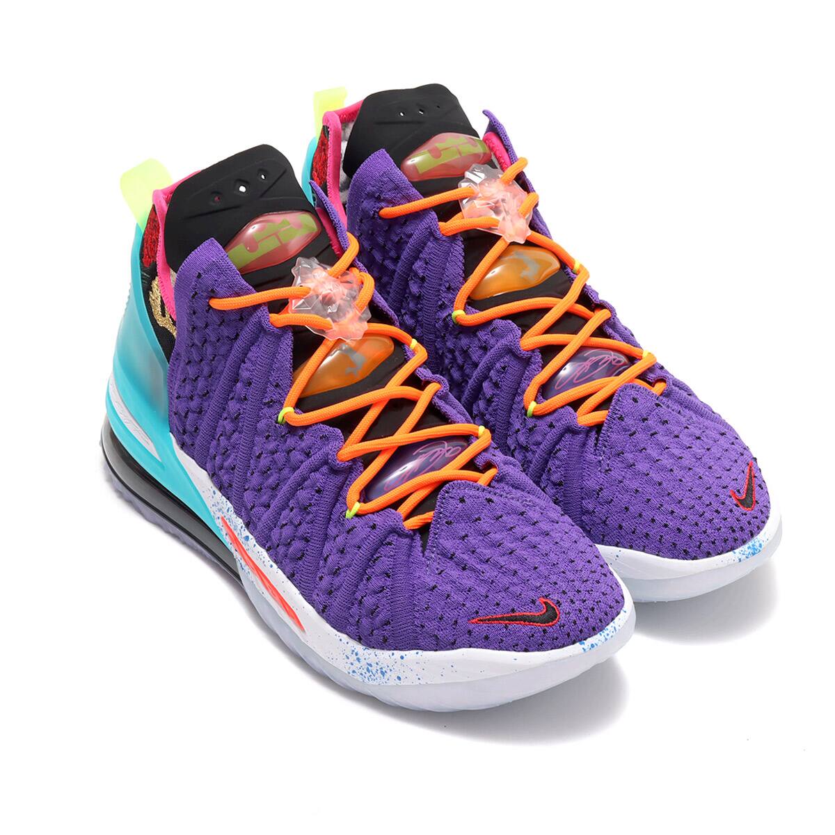 NIKE LEBRON XVIII PSYCHIC PURPLE/BLACK-MULTI-COLOR 21SU-S_photo_large