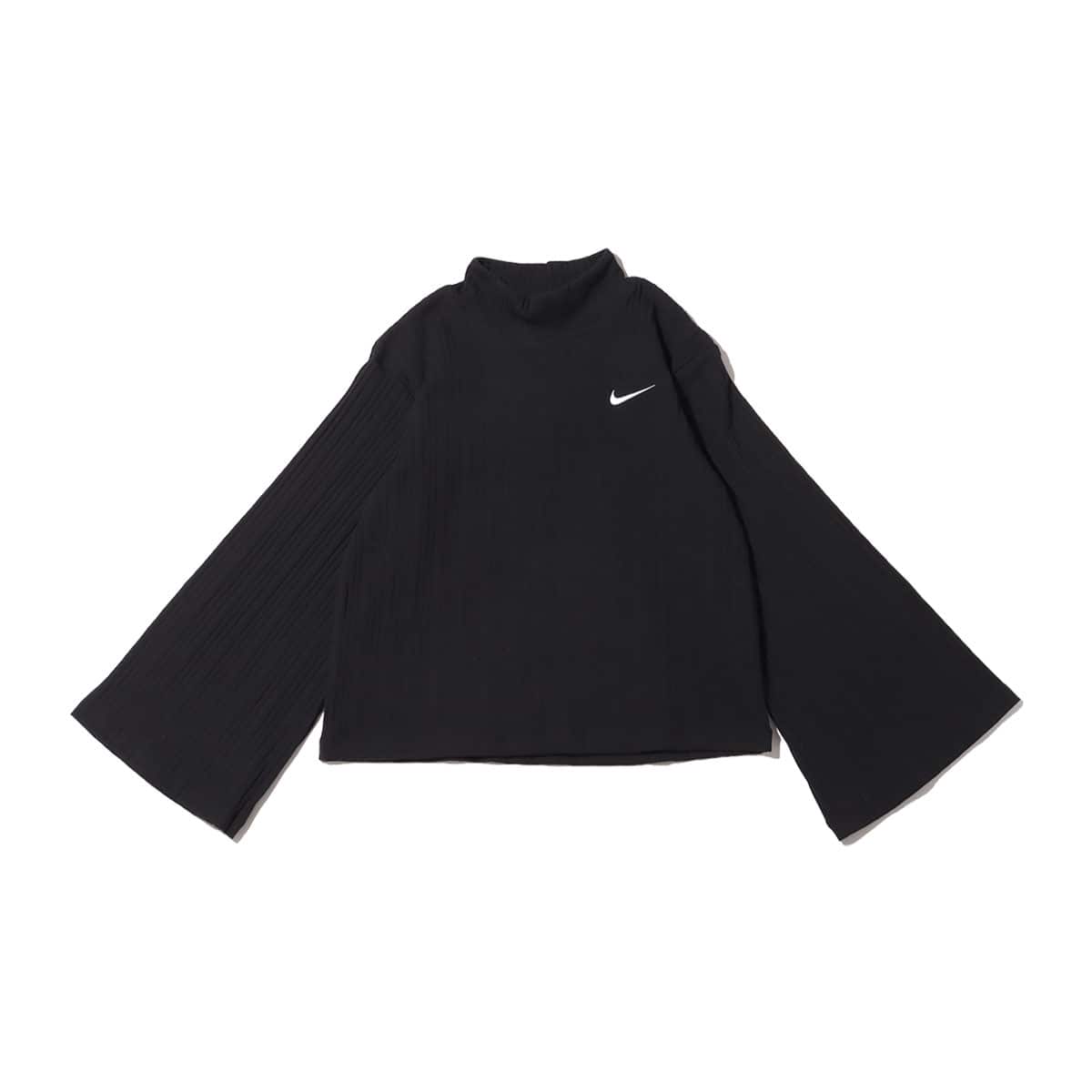 NIKE AS W NSW JRSY RIB LS TOP BLACK/WHITE 22SP-Iのメイン画像