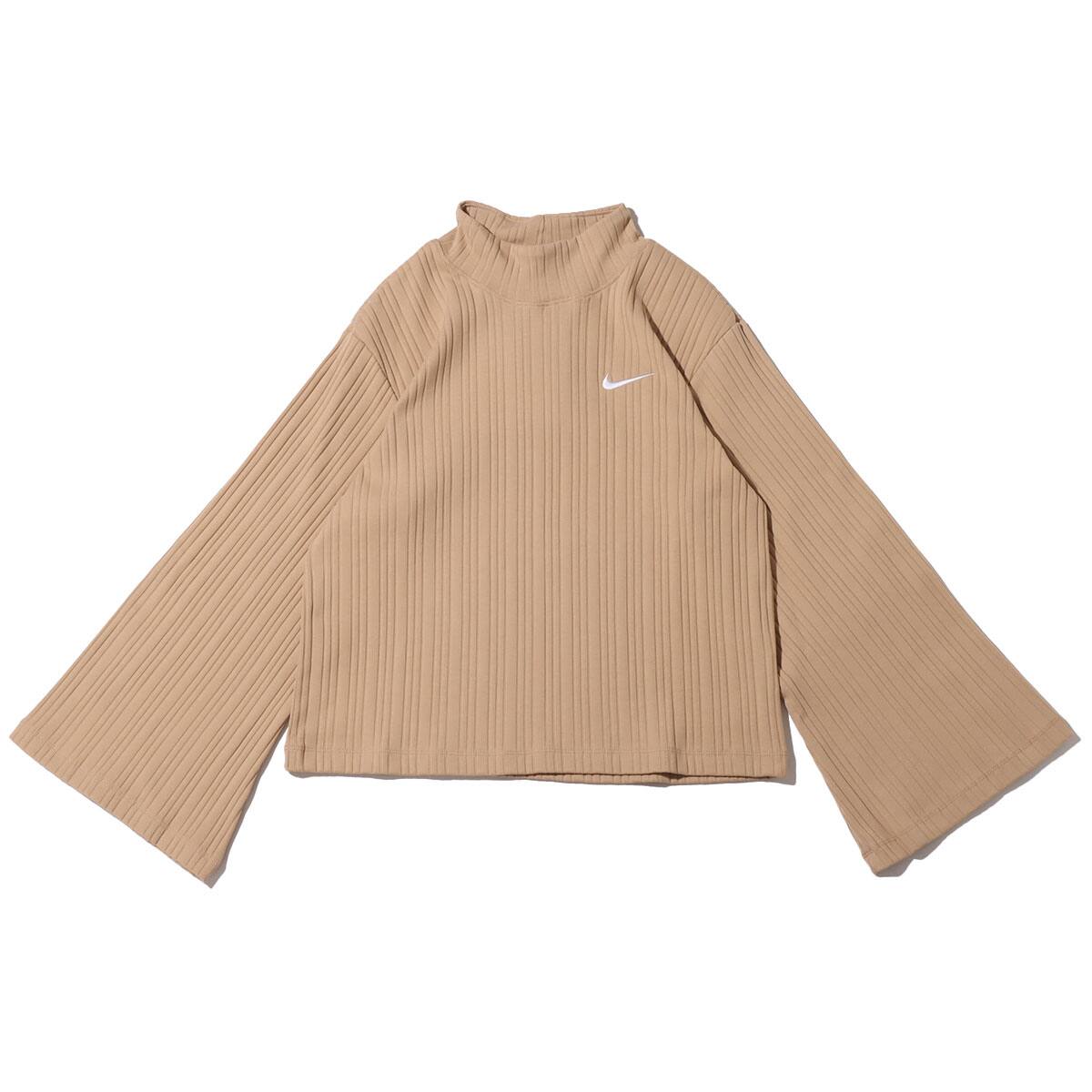 NIKE AS W NSW JRSY RIB LS TOP HEMP/WHITE 22SP-Iのメイン画像