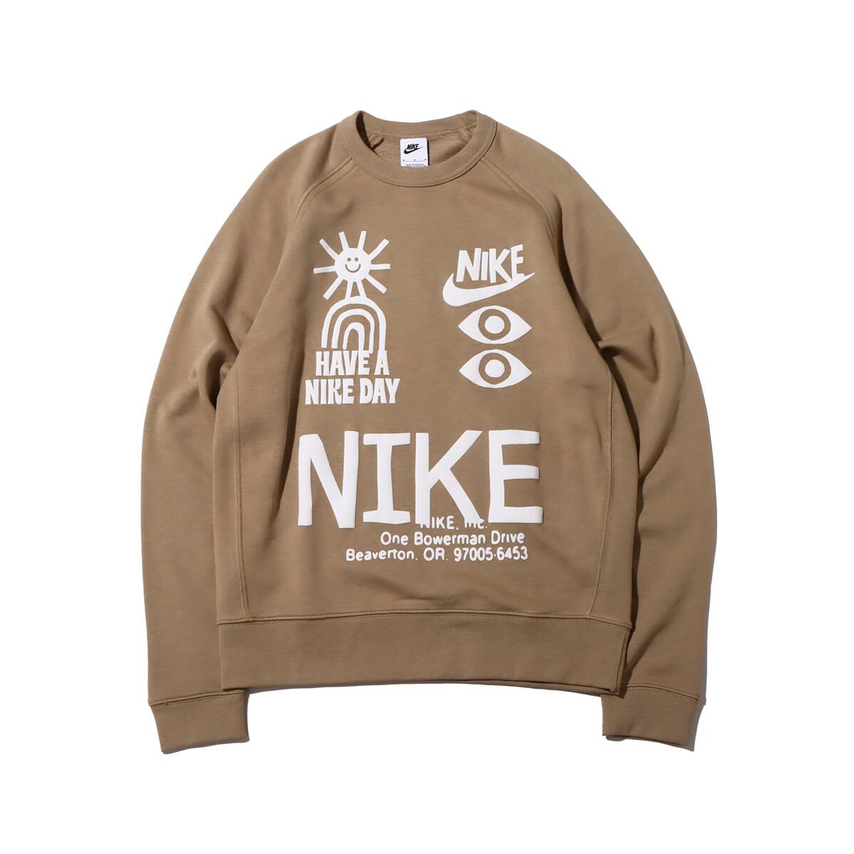 NIKE AS M NSW HBR-S FT CREW KHAKI 22FA-I