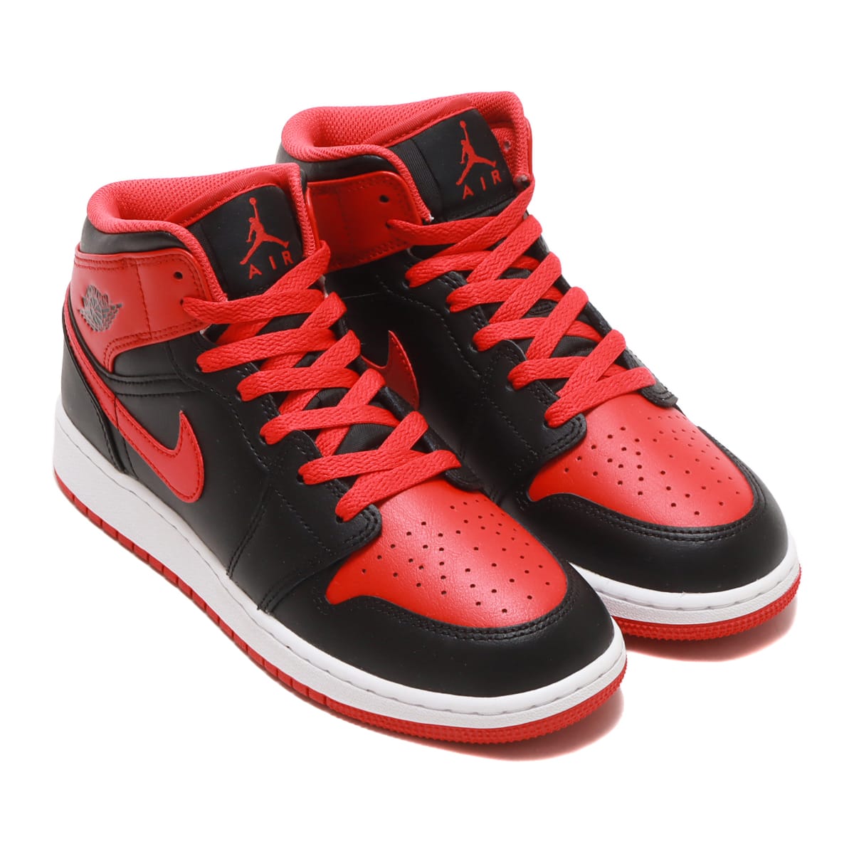 JORDAN BRAND AIR JORDAN 1 MID GS BLACK/FIRE RED-WHITE 23SU-I