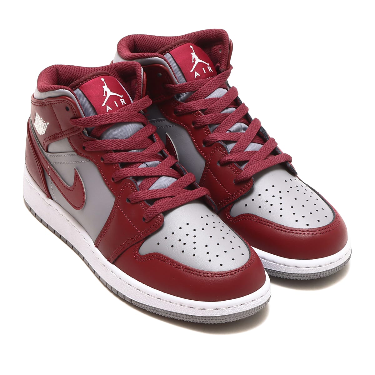 JORDAN BRAND AIR JORDAN 1MID (GS) CHERRYWOOD RED/WHITE-CEMENT GREY