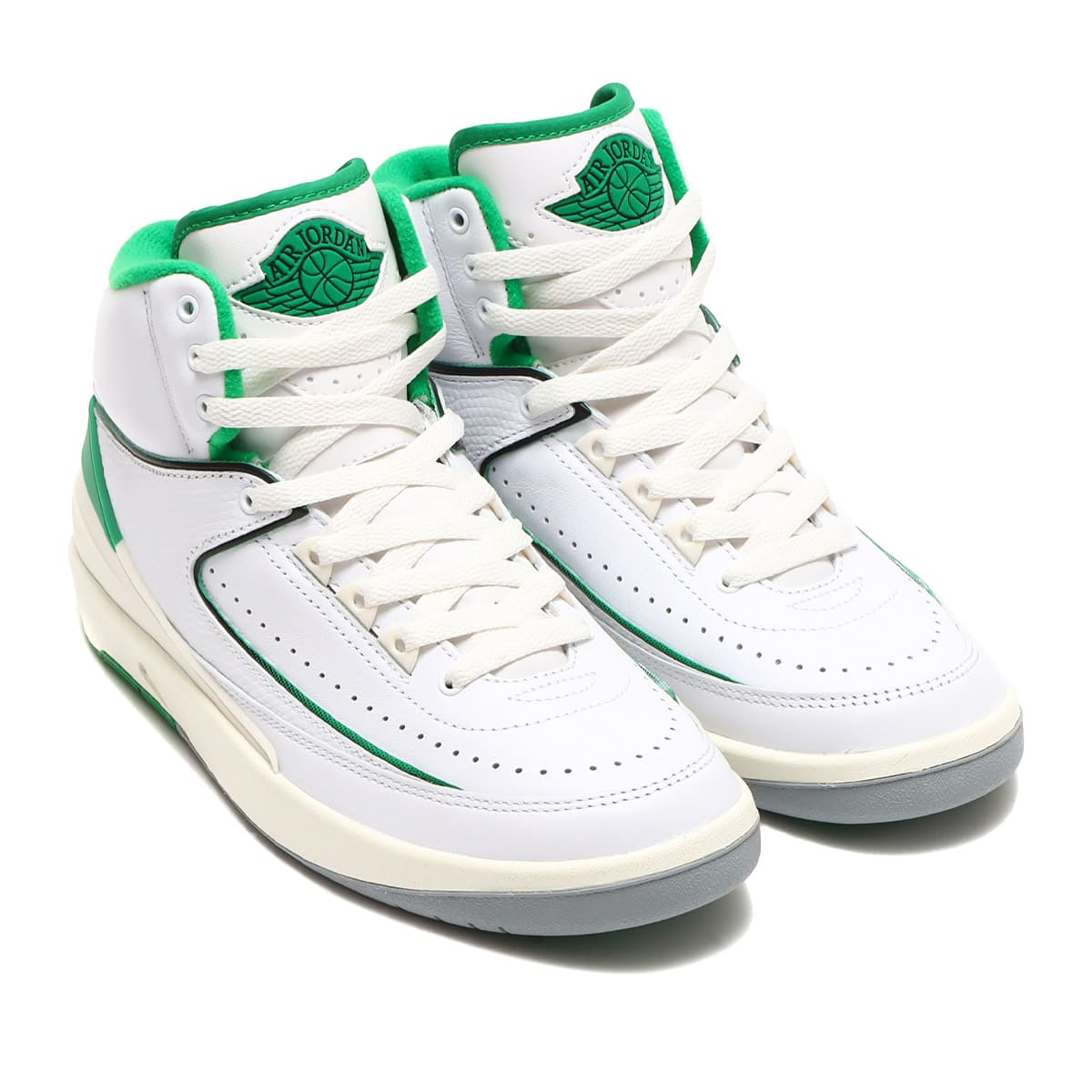 JORDAN BRAND AIR JORDAN 2 RETRO GS WHITE/LUCKY GREEN-SAIL-LT STEEL ...