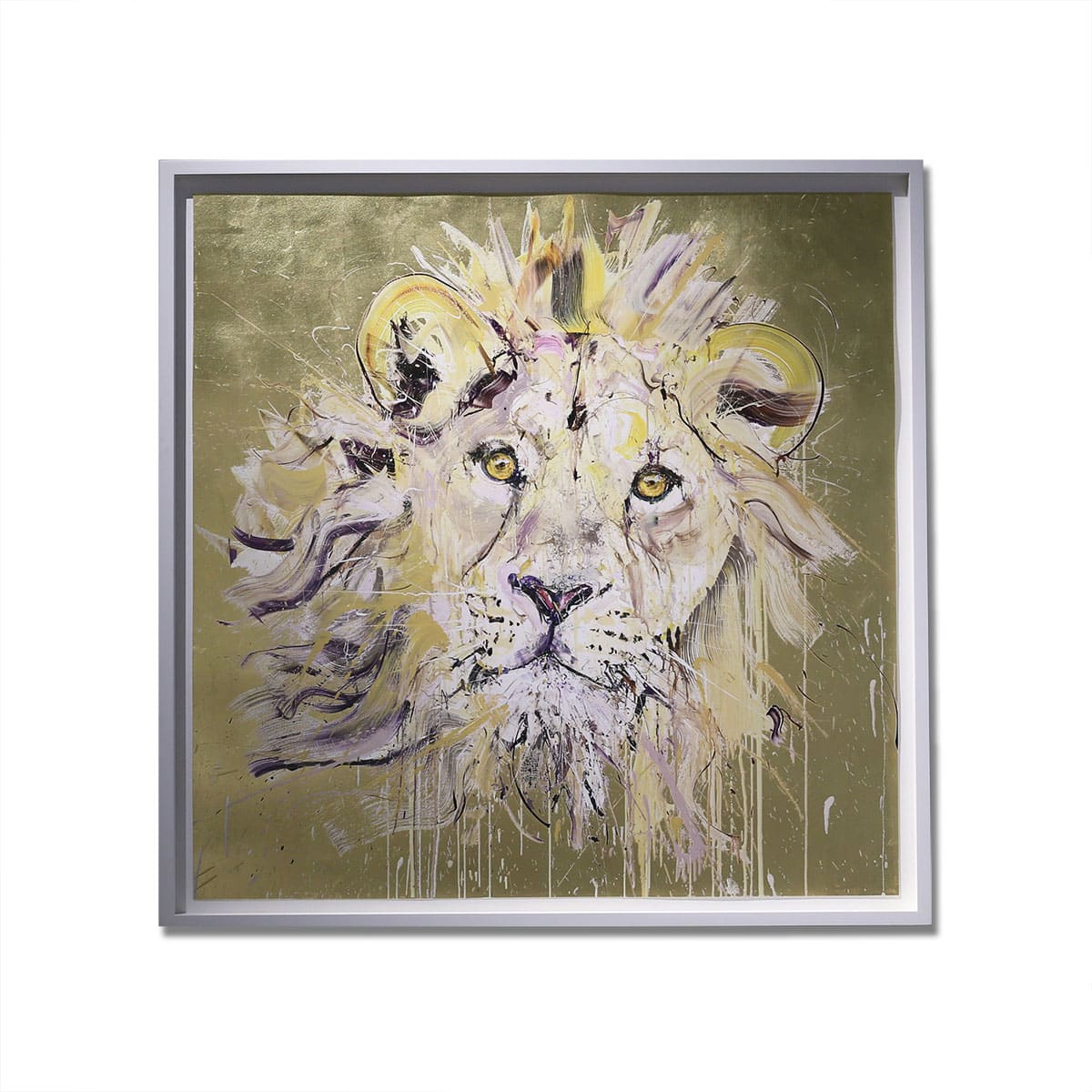 DAVE WHITE Lion Gold Leaf background 19FW-I_photo_large