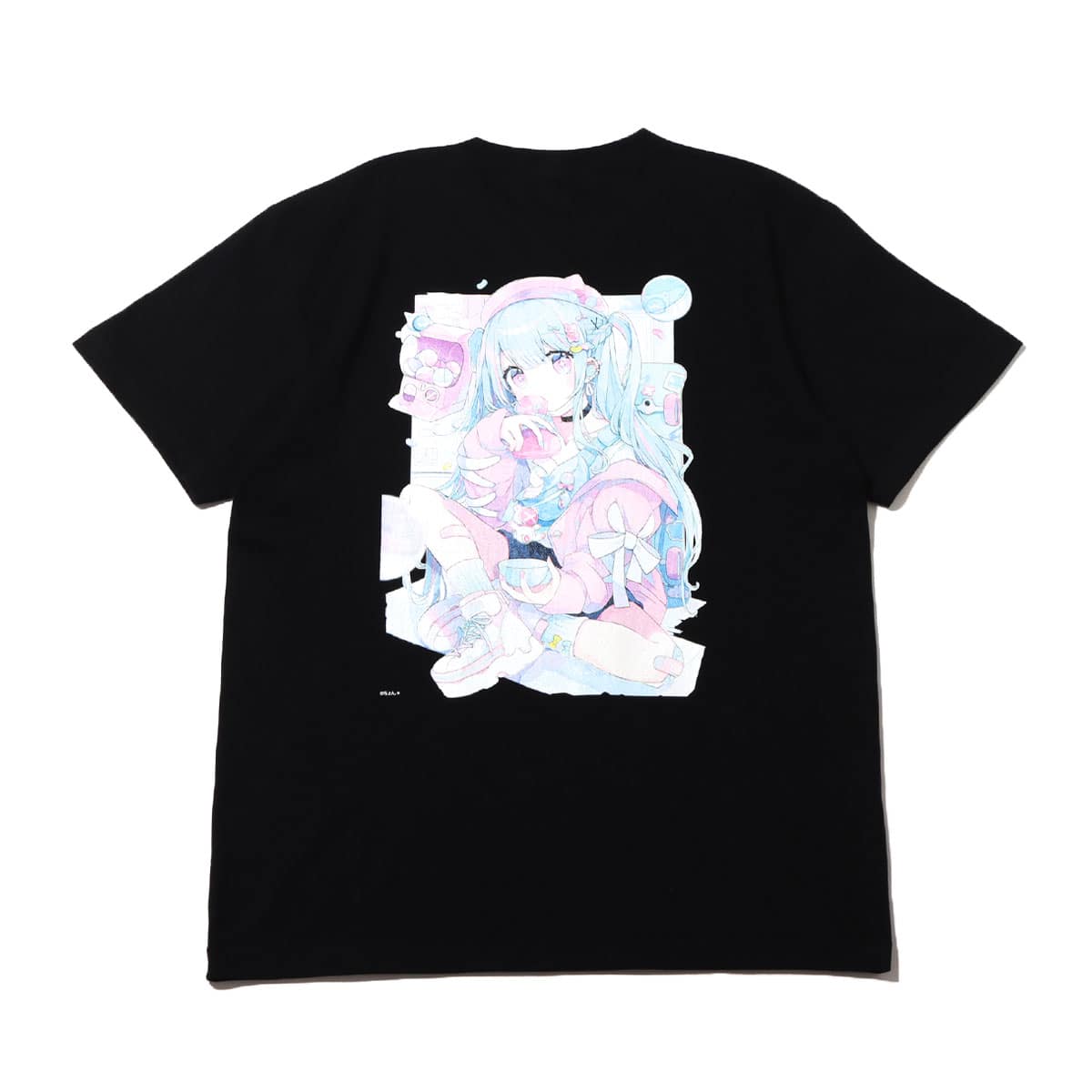 atmos x 絵師100人展 ちょん＊TEE BLACK 22SU-I