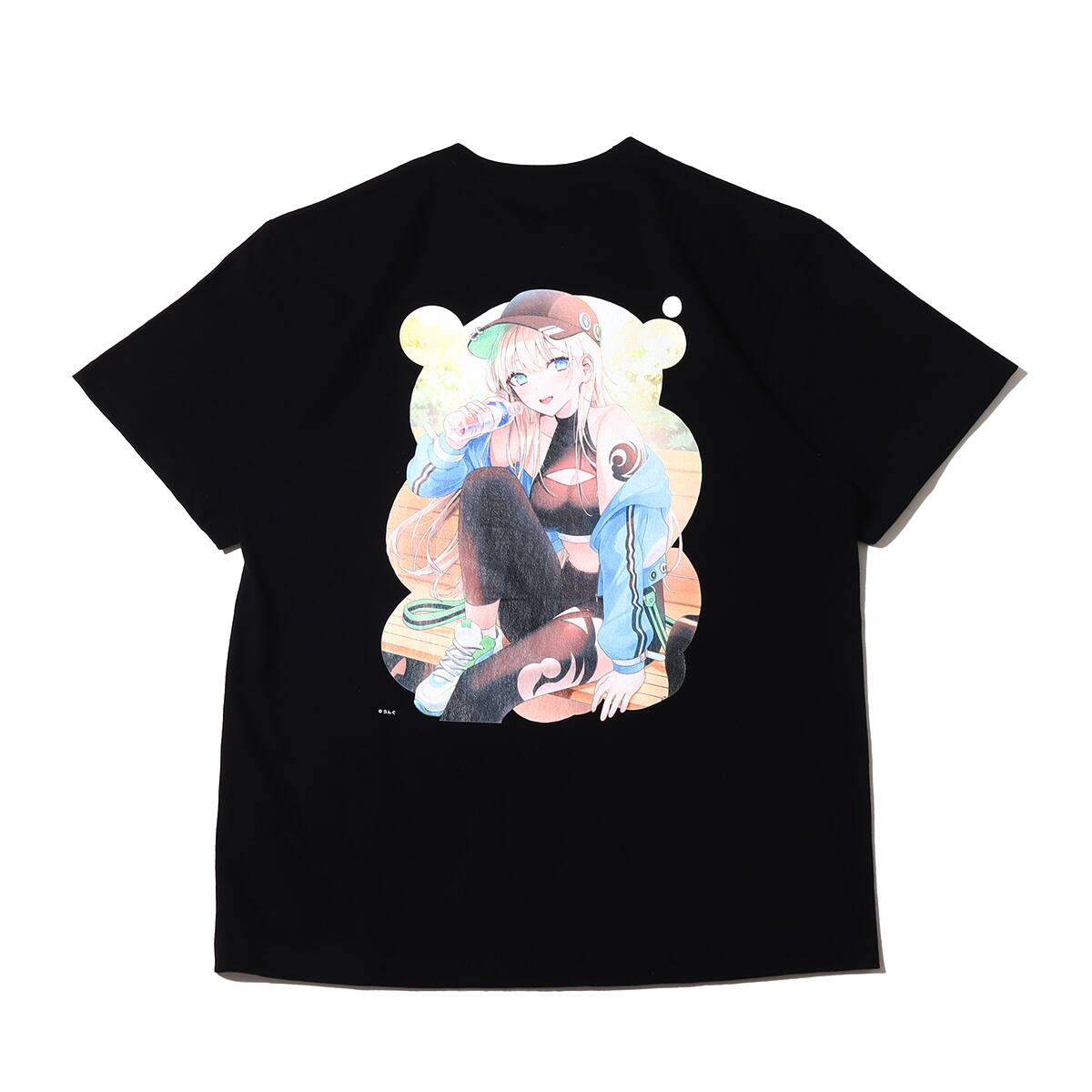 atmos x 絵師100人展 らんぐTEE BLACK 22SU-I