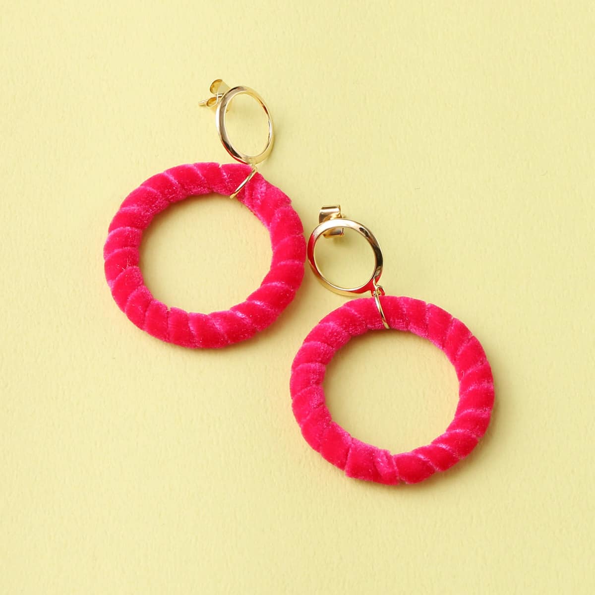 Fone ベロアサークルピアス PINK 17FA-Iのメイン画像