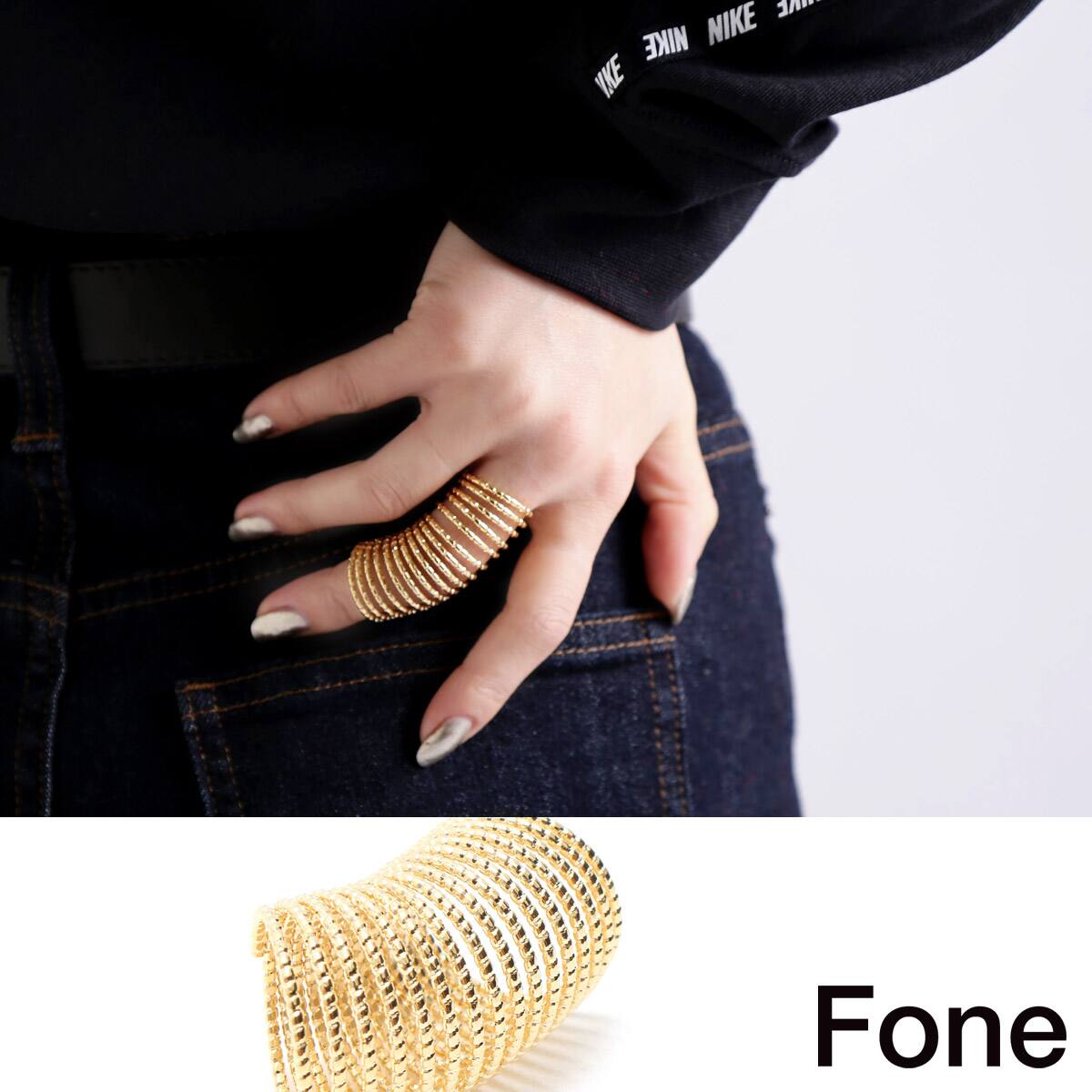 Fone スパイラル リング  GOLD 17FA-Iのメイン画像