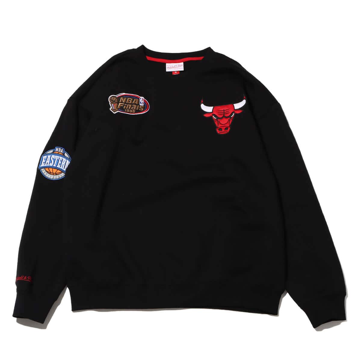 Mitchell & Ness TEAM FIRST SATIN FLEECE CREW CBU BLACK 23FW-Iのメイン画像