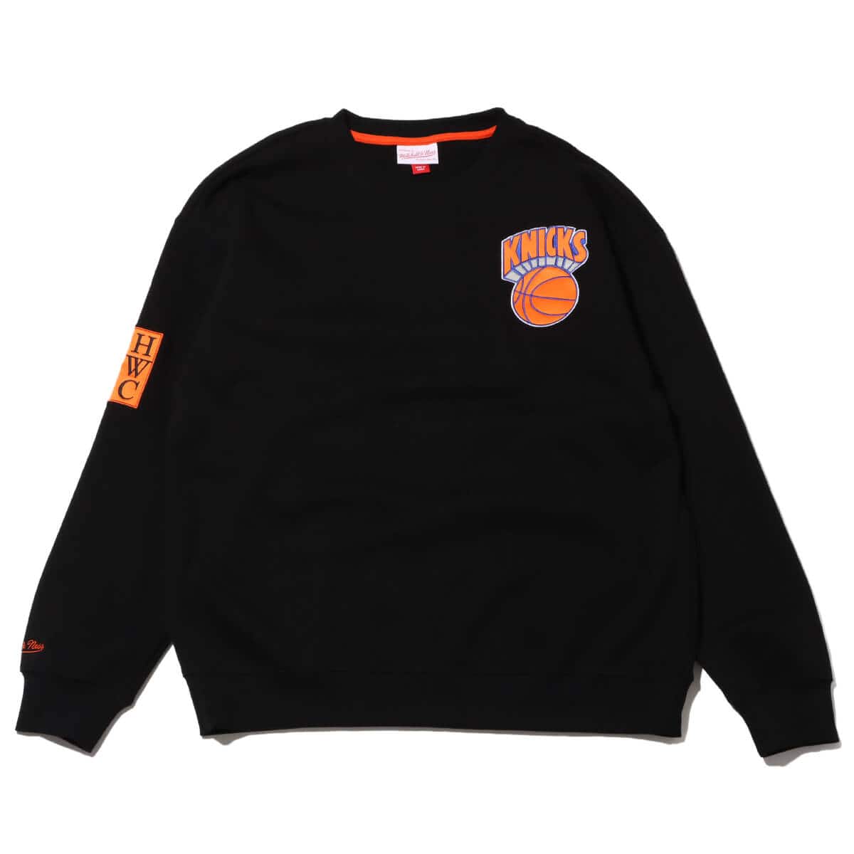 Mitchell & Ness TEAM FIRST SATIN FLEECE CREW NYK BLACK 23FW-Iのメイン画像