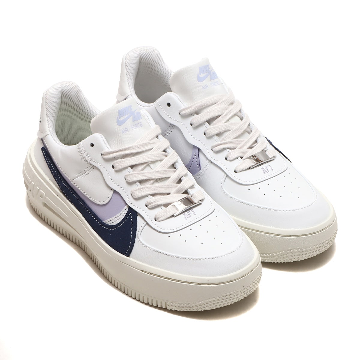 NIKE W AF1 PLT.AF.ORM LV8 SUMMIT WHITE/MIDNIGHT NAVY-OXYGEN PURPLE 