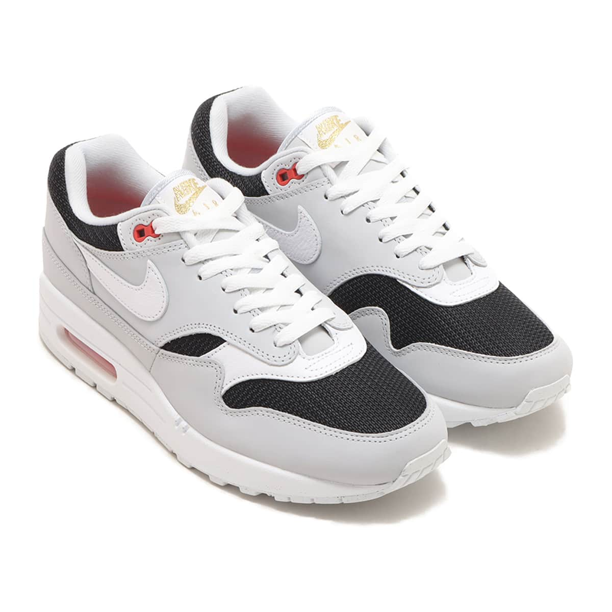 NIKE AIR MAX 1 PRM PURE PLATINUM WHITE BLACK SPORT RED 23FA S